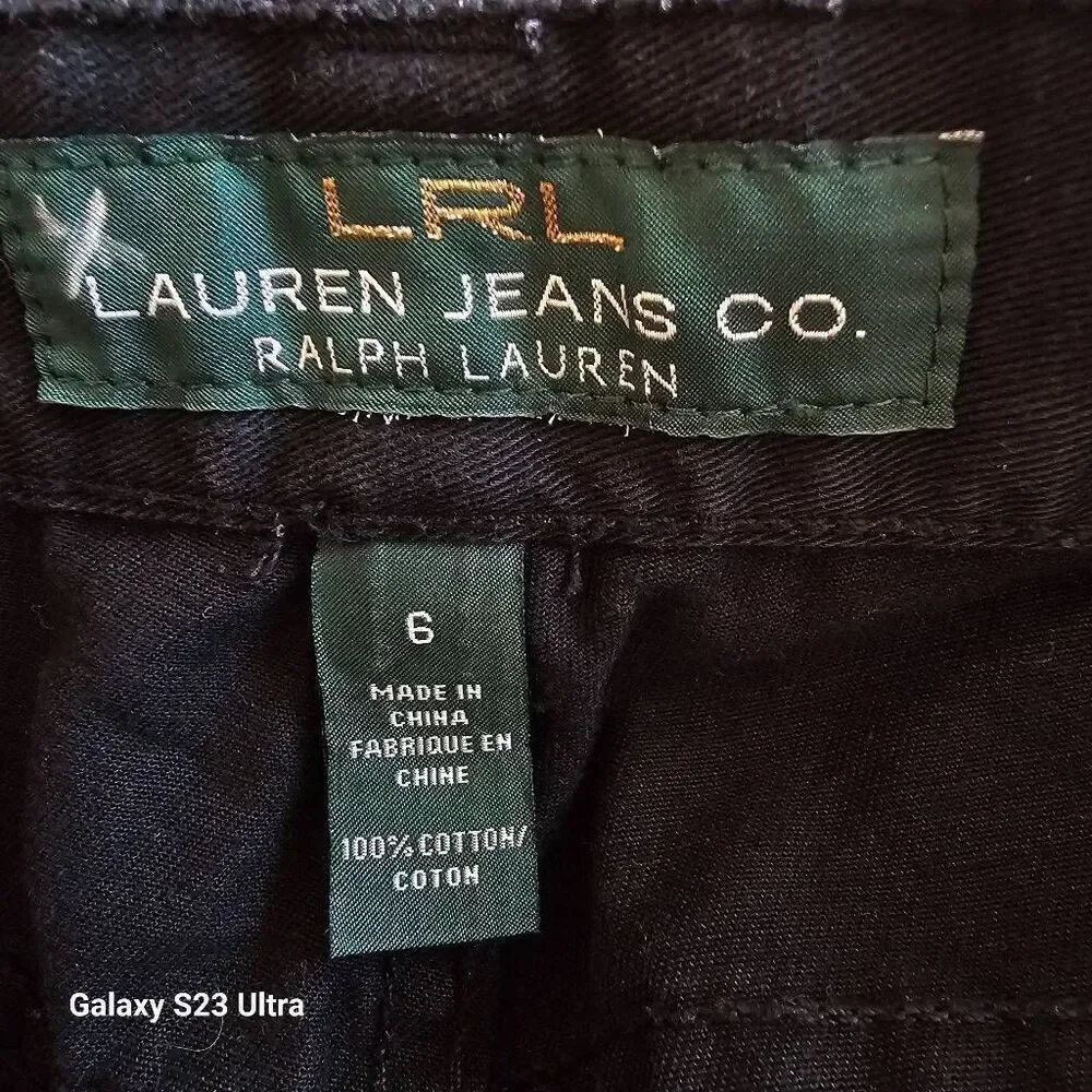 LRL lauren jeans co Ralph Lauren Sz 6 black classic midcaft jeans pants